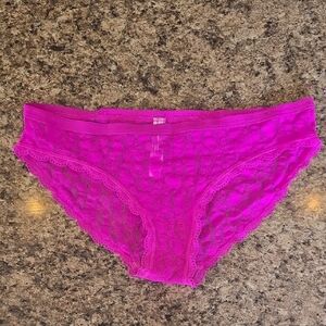 Victorias Secret Lace Panties in Vibrant Pink MEDIUM